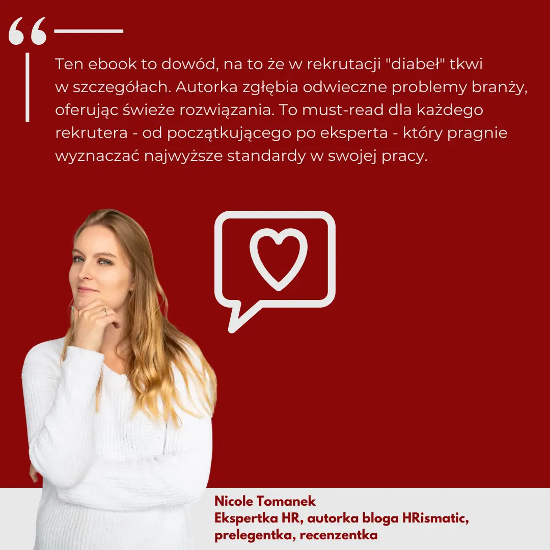 Ten ebook to dowód, na to że w rekrutacji diabeł tkwi w szczegółach. Autorka zgłębia odwieczne problemy branży, oferując świeże rozwiązania. To must-read dla każdego rekrutera - od początkującego (2)
